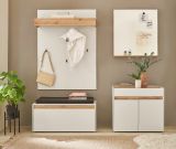 Schuhschrank Center in wei und Wotan Eiche Flurkommode 80 x 70 cm