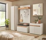 Schuhschrank Center in wei und Wotan Eiche Flurkommode 80 x 70 cm