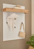 Garderobenpaneel Center in wei und Wotan Eiche Wandgarderobe 100 x 135 cm