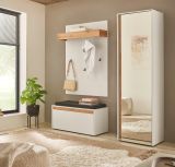 Garderobenpaneel Center in wei und Wotan Eiche Wandgarderobe 100 x 135 cm