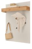 Garderobenpaneel Center in wei und Wotan Eiche Wandgarderobe 100 x 135 cm