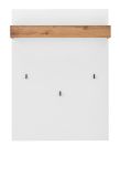 Garderobenpaneel Center in wei und Wotan Eiche Wandgarderobe 100 x 135 cm