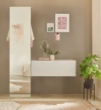 Garderobe Set 2-teilig Center in wei und Wotan Eiche Garderobenkombination 150 x 200 cm