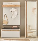 Garderobe Set 4-teilig Center in wei und Wotan Eiche Garderobenkombination 170 x 200 cm