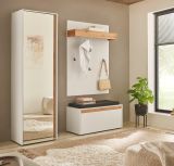 Garderobe Set 4-teilig Center in wei und Wotan Eiche Garderobenkombination 170 x 200 cm