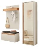 Garderobe Set 4-teilig Center in wei und Wotan Eiche Garderobenkombination 170 x 200 cm