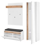 Garderobe Set 4-teilig Center in wei und Wotan Eiche Garderobenkombination 170 x 200 cm