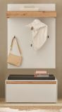 Garderobe Set 3-teilig Center in wei und Wotan Eiche Garderobenkombination 100 x 200 cm