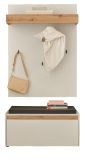 Garderobe Set 3-teilig Center in wei und Wotan Eiche Garderobenkombination 100 x 200 cm