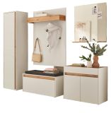 Garderobe Set 6-teilig Center in wei und Wotan Eiche Garderobenkombination 260 x 200 cm