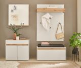 Garderobe Set 5-teilig Center in wei und Wotan Eiche Garderobenkombination 190 x 200 cm