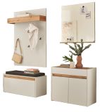 Garderobe Set 5-teilig Center in wei und Wotan Eiche Garderobenkombination 190 x 200 cm