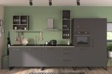 Parisot Kche Swell2 in grau und Eiche Kchenzeile Set 6-teilig 360 x 196 cm