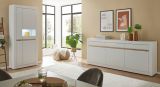 Sideboard Derby in wei matt und Evoke Eiche Kommode 217 x 90 cm, Soft-Close-Funktion