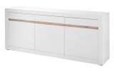 Sideboard Derby in wei matt und Evoke Eiche Kommode 217 x 90 cm, Soft-Close-Funktion
