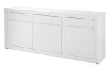 Sideboard Derby in wei matt und Evoke Eiche Kommode 217 x 90 cm, Soft-Close-Funktion