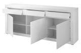 Sideboard Derby in wei matt und Evoke Eiche Kommode 217 x 90 cm, Soft-Close-Funktion