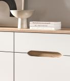 Sideboard Hygge in wei und Nox Eiche Kommode skandinavisch 185 x 95 cm, Soft-Close