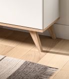 Sideboard Hygge in wei und Nox Eiche Kommode skandinavisch 185 x 95 cm, Soft-Close