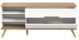 TV-Lowboard Hygge in wei und Nox Eiche TV Unterteil skandinavisch 140 cm, Soft-Close