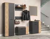 Garderobenschrank Esteban in grau und Evoke Eiche Garderobe oder gro�er Schuhschrank 60 x 195 cm