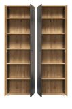 Garderobenschrank Esteban in grau und Evoke Eiche Garderobe oder gro�er Schuhschrank 60 x 195 cm