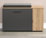Garderobe Sitzbank Esteban in grau und Evoke Eiche Garderobenbank und Schuhschrank 80 cm