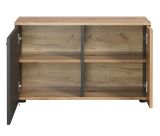 Garderobe Sitzbank Esteban in grau und Evoke Eiche Garderobenbank und Schuhschrank 80 cm