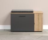 Garderobe Sitzbank Esteban in grau und Evoke Eiche Garderobenbank und Schuhschrank 80 cm
