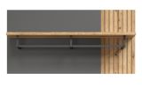 Garderobenpaneel Esteban in grau und Evoke Eiche Wandgarderobe 80 x 40 cm