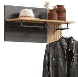 Garderobenpaneel Esteban in grau und Evoke Eiche Wandgarderobe 80 x 40 cm