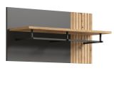 Garderobenpaneel Esteban in grau und Evoke Eiche Wandgarderobe 80 x 40 cm