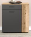 Schuhschrank Esteban in grau und Evoke Eiche Flurkommode 80 x 88 cm