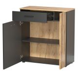 Schuhschrank Esteban in grau und Evoke Eiche Flurkommode 80 x 88 cm