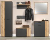 Garderobe Set 6-teilig Esteban in grau und Evoke Eiche Garderobenkombination 250 x 195 cm
