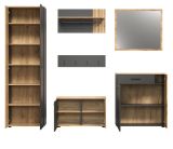 Garderobe Set 6-teilig Esteban in grau und Evoke Eiche Garderobenkombination 250 x 195 cm