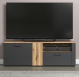 TV-Lowboard Esteban in grau und Evoke Eiche TV Unterteil 150 cm