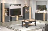 TV-Lowboard Esteban in grau und Evoke Eiche TV Unterteil 150 cm
