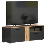 TV-Lowboard Esteban in grau und Evoke Eiche TV Unterteil 150 cm