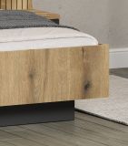 Bettanlage Esteban in grau und Evoke Eiche Doppelbett 180 x 200 cm inklusive LED-Beleuchtung