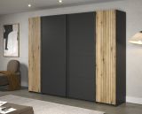 Schlafzimmer komplett Set Esteban in grau und Evoke Eiche Doppelbett 180 x 200 cm und Kleiderschrank