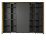 Schlafzimmer komplett Set Esteban in grau und Evoke Eiche Doppelbett 180 x 200 cm und Kleiderschrank