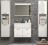 Badmbel Set Haven in wei Hochglanz Lack Badkombination hngend MIT Waschbecken 150 x 190 cm
