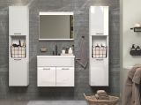 Badmbel Set Haven in wei Hochglanz Lack Badkombination hngend MIT Waschbecken 150 x 190 cm