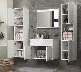 Badmbel Set Haven in wei Hochglanz Lack Badkombination hngend MIT Waschbecken 150 x 190 cm