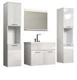 Badmbel Set Haven in wei Hochglanz Lack Badkombination hngend MIT Waschbecken 150 x 190 cm