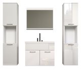 Badmbel Set Haven in wei Hochglanz Lack Badkombination hngend MIT Waschbecken 150 x 190 cm