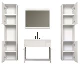 Badmbel Set Haven in wei Hochglanz Lack Badkombination hngend MIT Waschbecken 150 x 190 cm