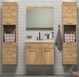 Badm�bel Set Haven in Eiche Gold Badkombination h�ngend MIT Waschbecken 150 x 190 cm