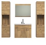 Badm�bel Set Haven in Eiche Gold Badkombination h�ngend MIT Waschbecken 150 x 190 cm